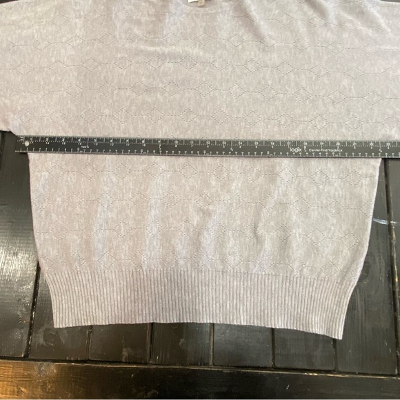 Vila Milano Sweater Womens L Gray Textured Dolman Sleeve Pullover Stretch - Picture 4 of 7